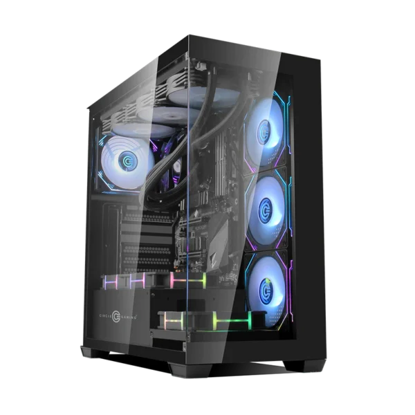 Circle Gaming Defender ZX1 Mid- Tower Computer Case Gaming Cabinet - Black